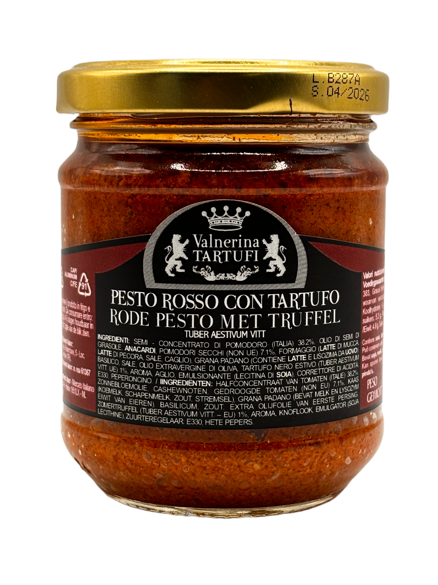 Pesto Rosso met truffel 180gr Valnerina Tartufi